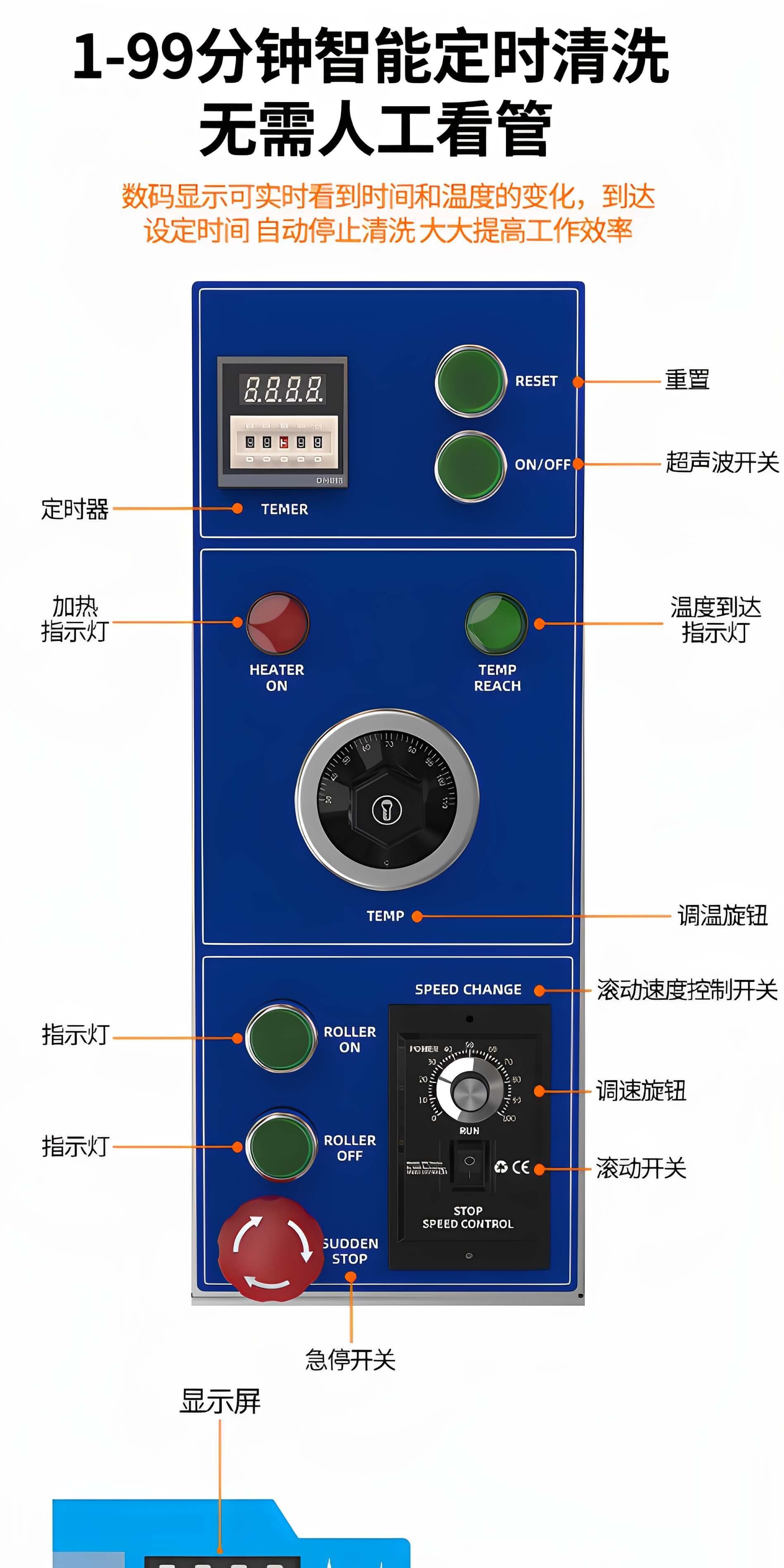 61L冠博仕GM1860T滾筒式超聲波清洗機 900W工業級除油除銹設備 | 銅鋁合金小配件清洗