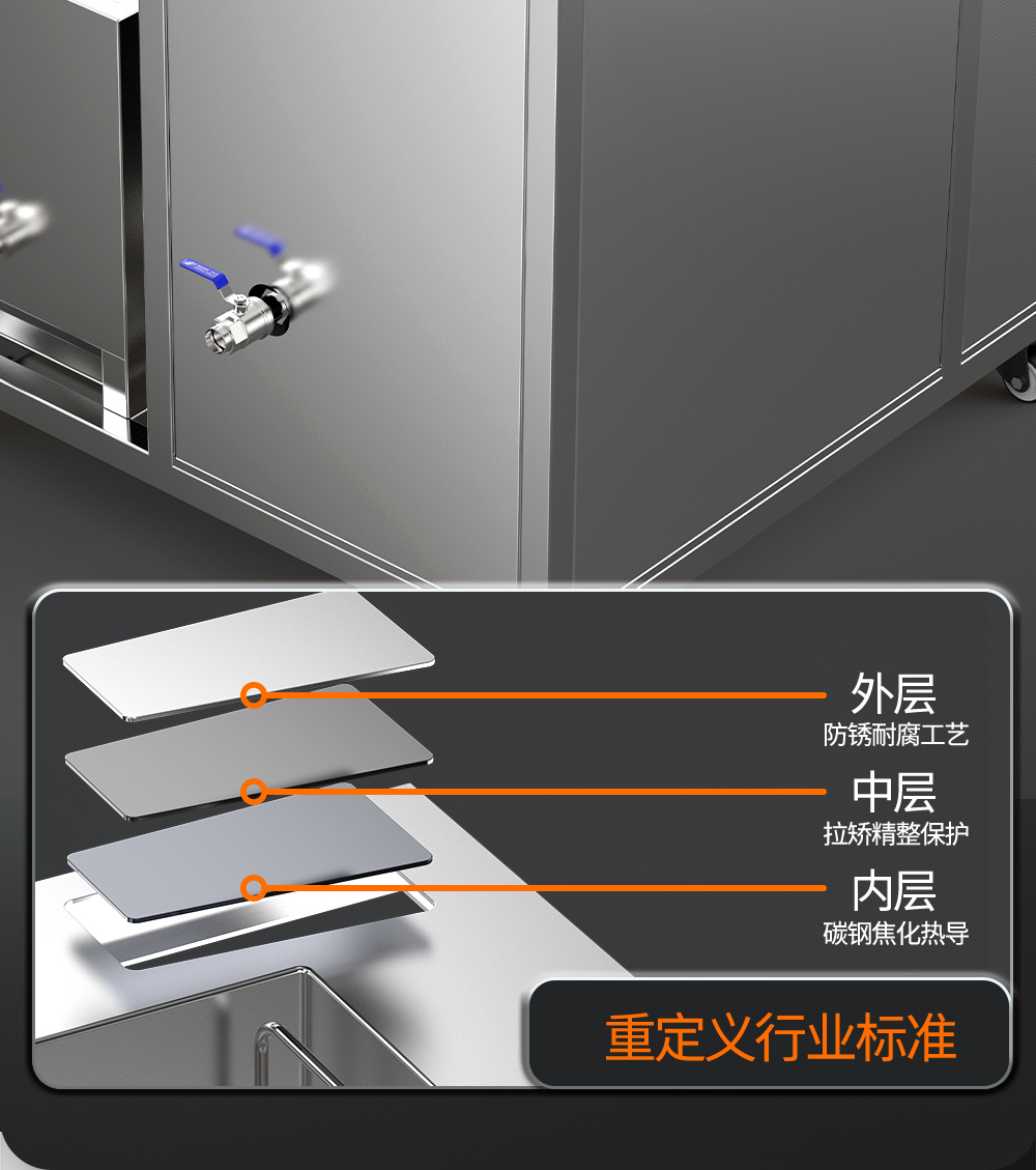冠博仕GE72360H雙槽超聲波清洗機(jī)帶鼓風(fēng)烘干 | 360L/3600W | 高效去除油脂、鐵銹、油蠟、灰塵、切削液及氧化皮