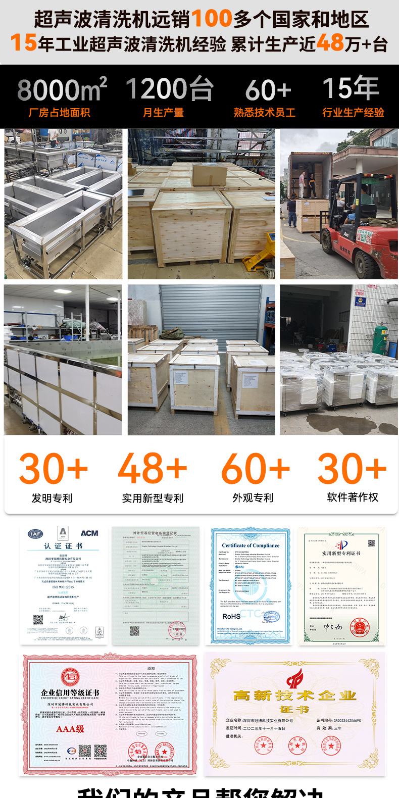冠博仕GF30108HL三槽超聲波清洗機 | 108L / 1500W | 工業級過濾漂洗烘干設備 | 五金模具汽修零件強力除油除銹清潔機