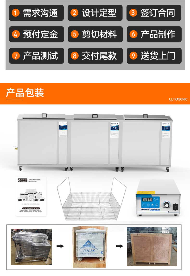 冠博仕GF30108HL三槽超聲波清洗機 | 108L / 1500W | 工業級過濾漂洗烘干設備 | 五金模具汽修零件強力除油除銹清潔機
