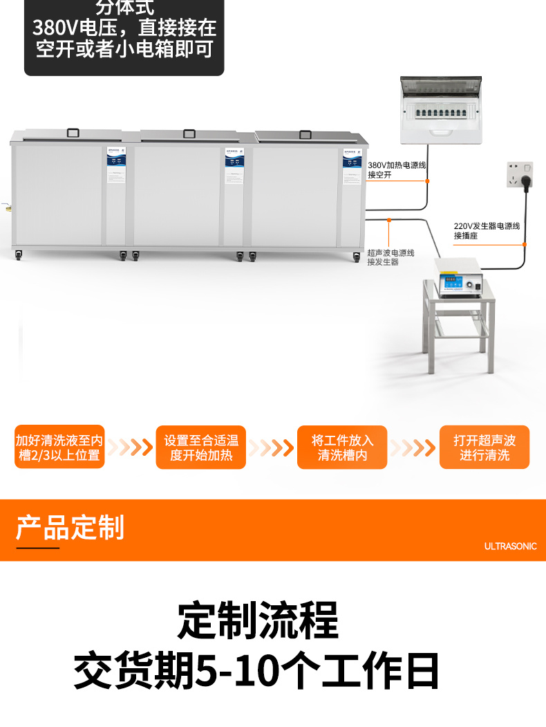 冠博仕GF30108HL三槽超聲波清洗機 | 108L / 1500W | 工業級過濾漂洗烘干設備 | 五金模具汽修零件強力除油除銹清潔機
